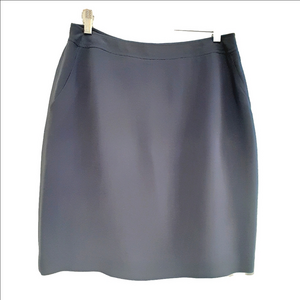 Jones New York Silk Lined Skirt Slate Grey Sz 12 ( tag sz 14 but fits small)